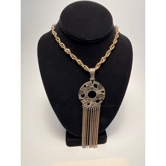 Sarah Coventry Jewelry - Vintage Pendant Necklace Sarah Coventry Brutalist Futuristic Sci Fi Look